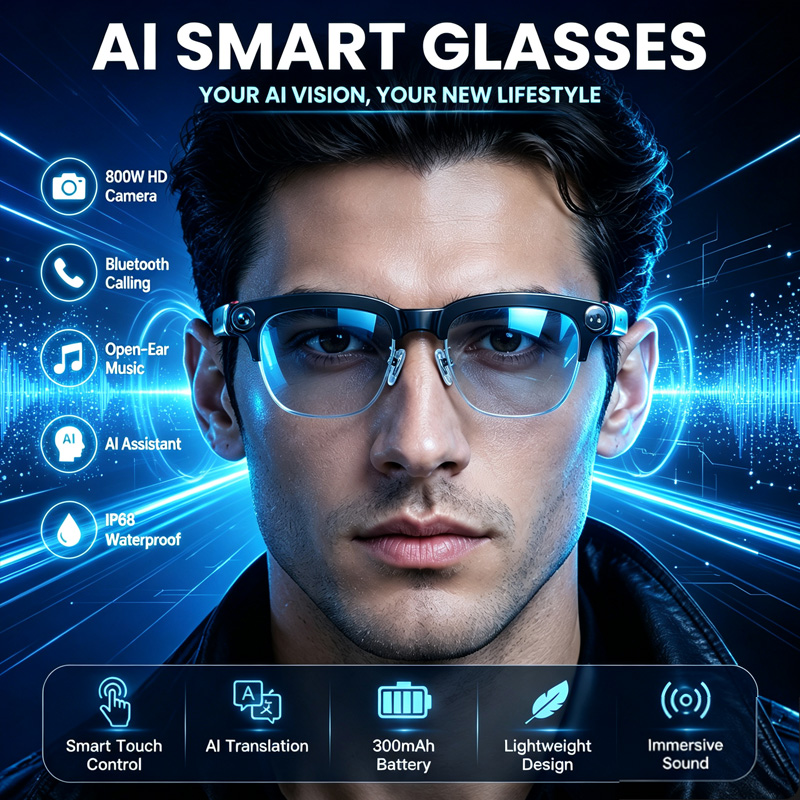Audio Music Image - Inteligentne okulary W630 z kamerą HD
