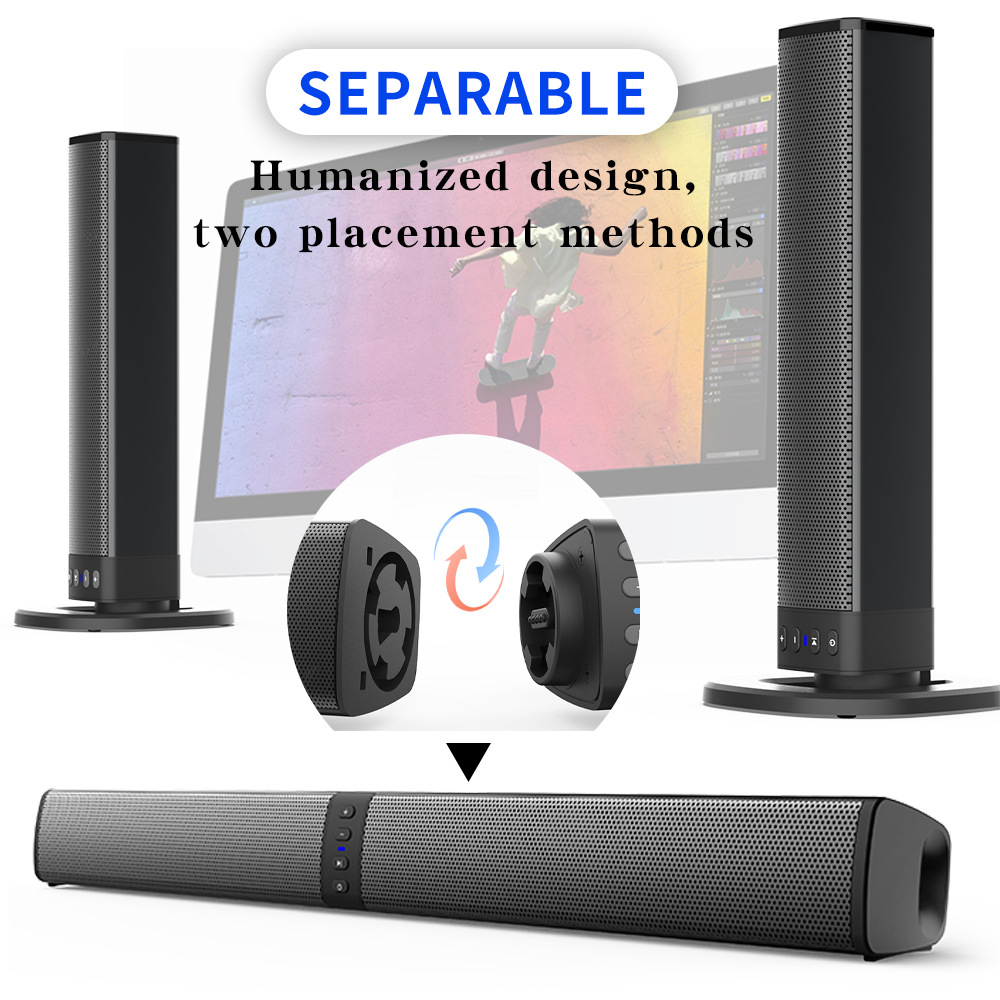 Audio Music Spotify - Odłączany soundbar Bluetooth, głośnik do użytku
