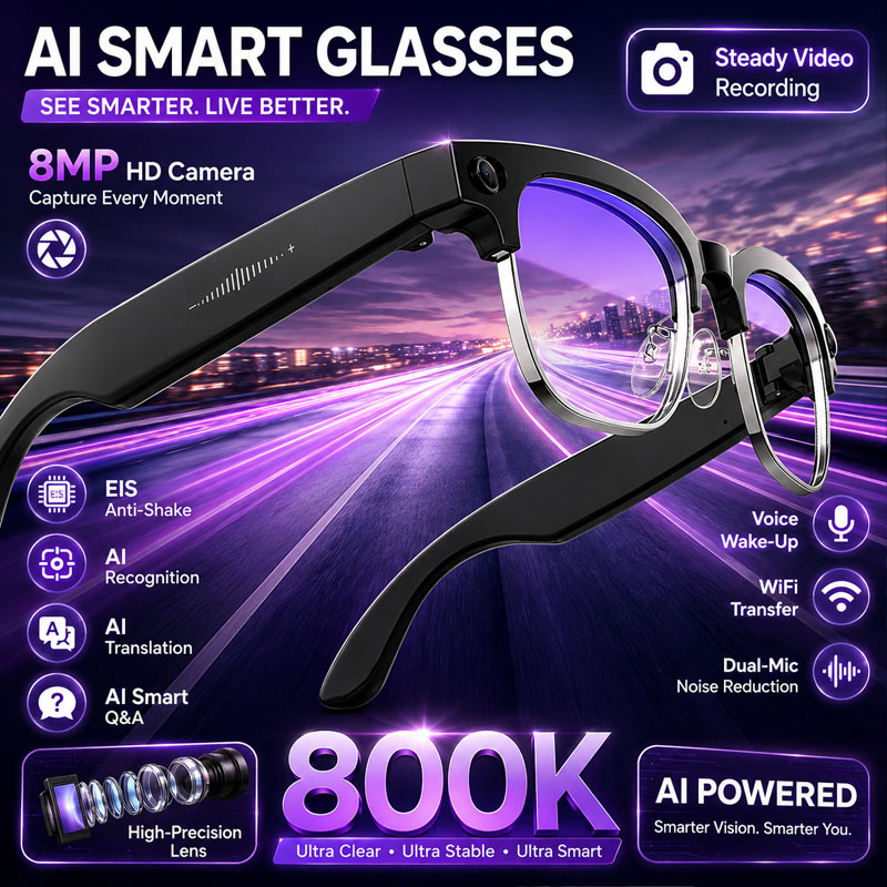 Audio Music Image - Inteligentne okulary W630 z kamerą HD