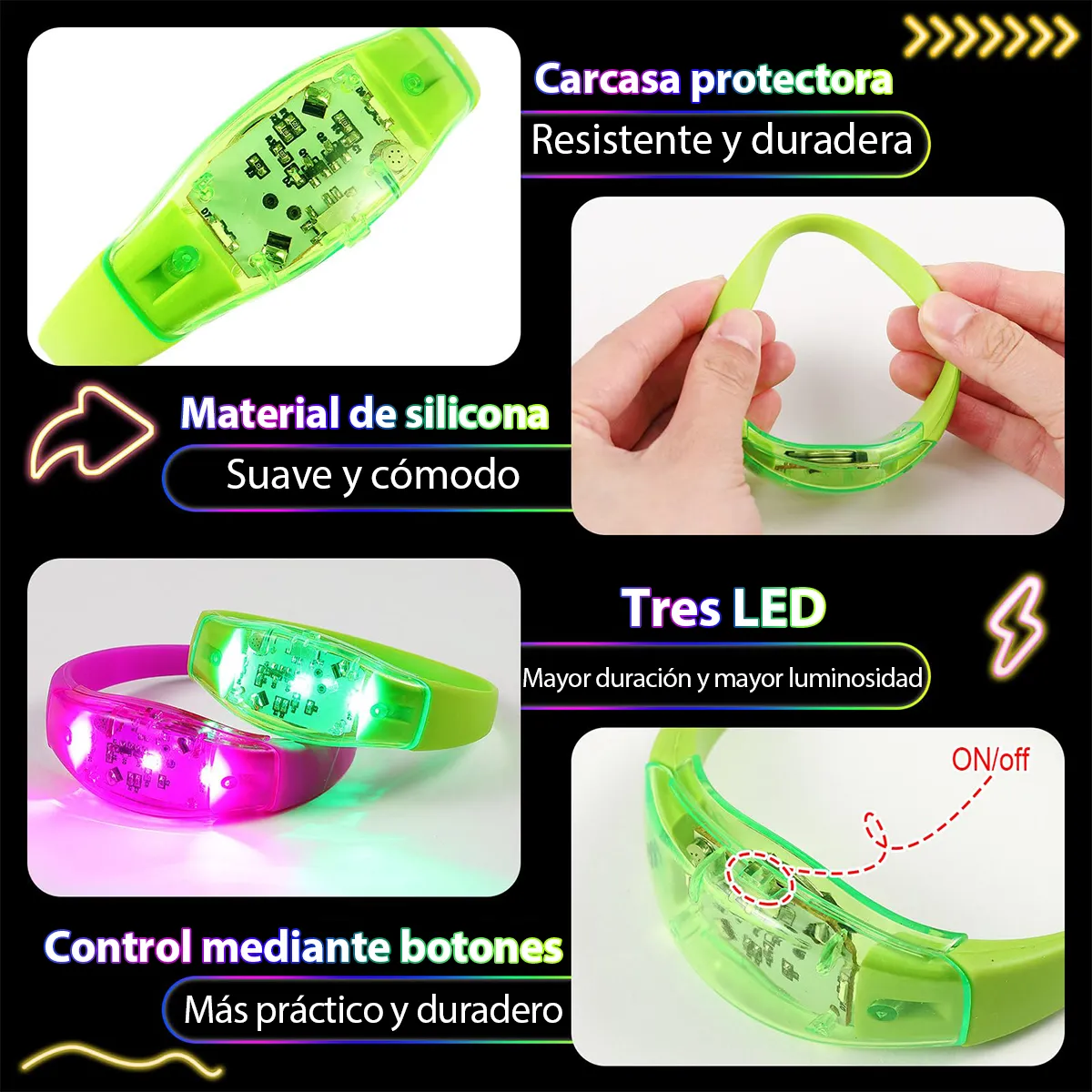 6 sztuk bransoletek LED aktywo – Audio Music Dj recenzja i cena