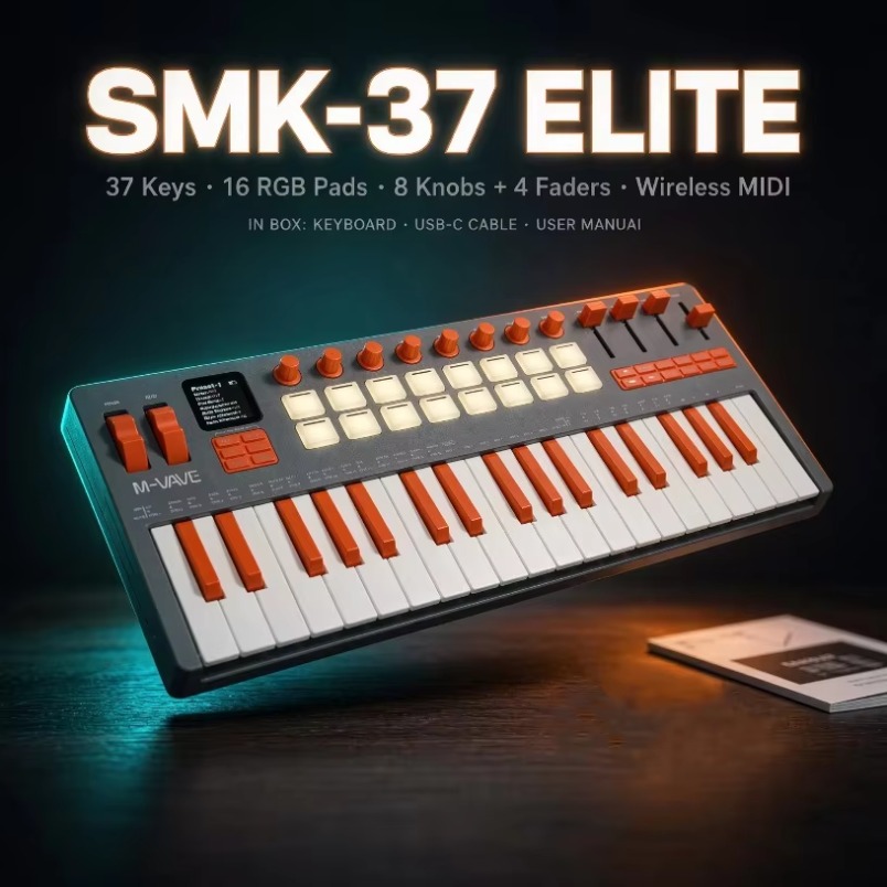 M-VAVE SMK-37 Elite – klawiatu – Midi Controller Pad recenzja i cena